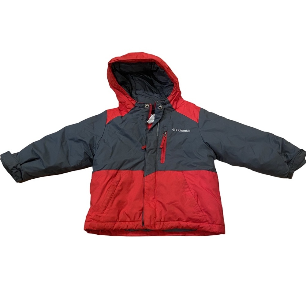 Columbia Jacket Toddler Boys Size 2T Winter Fall Snow Coat Grey Red Zip 2yr